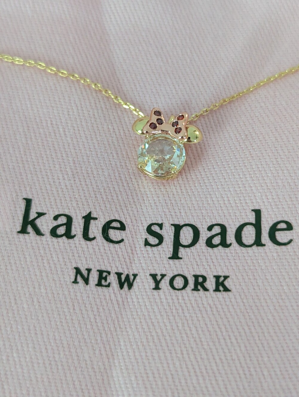 NWT Kate Spade & Disney Minnie Mouse Necklace - Clear